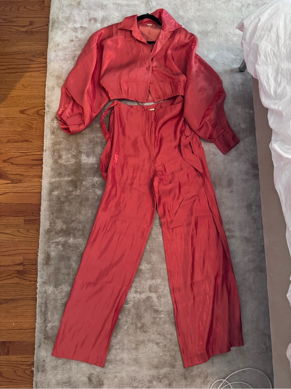 cult gaia burnt orange Wide-Leg matching Set